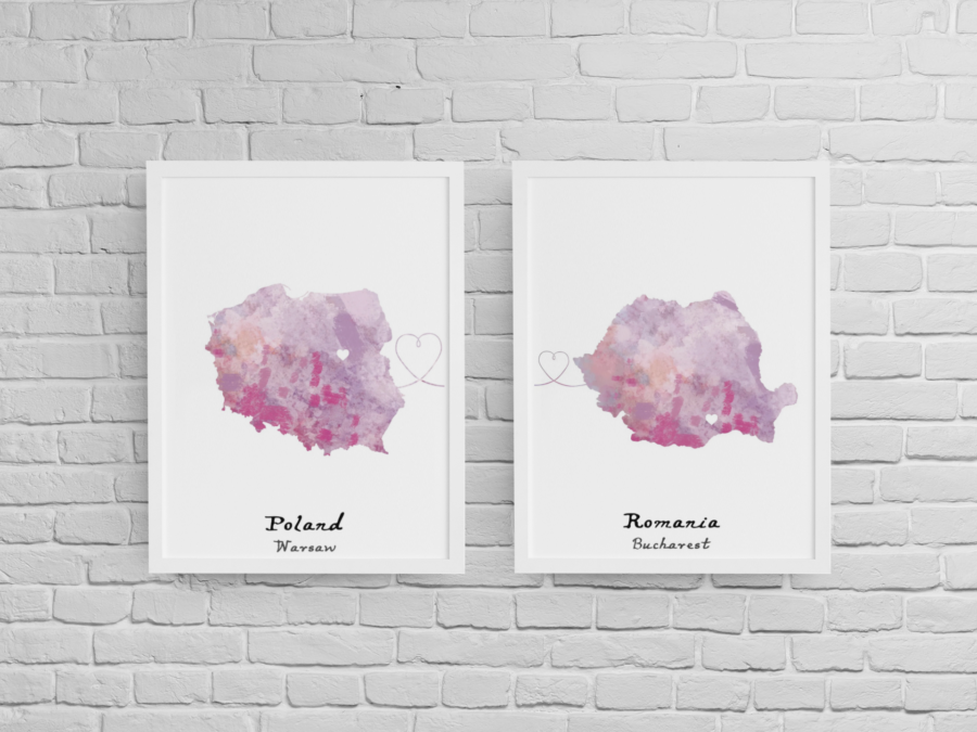 Personalised two location Framed Prints - FREE SHIPPING – Image 4