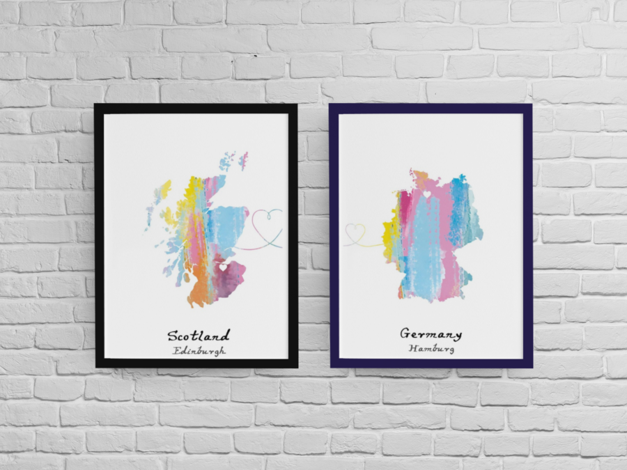 Personalised two location Framed Prints - FREE SHIPPING – Image 5