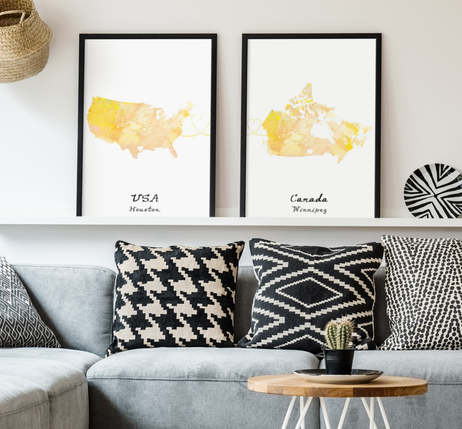 Personalised two location Framed Prints - FREE SHIPPING – Image 3