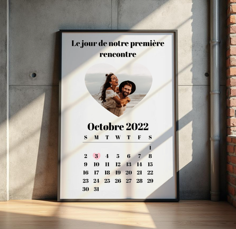 Calendrier de l'amour - Poster encadré - Afbeelding 4