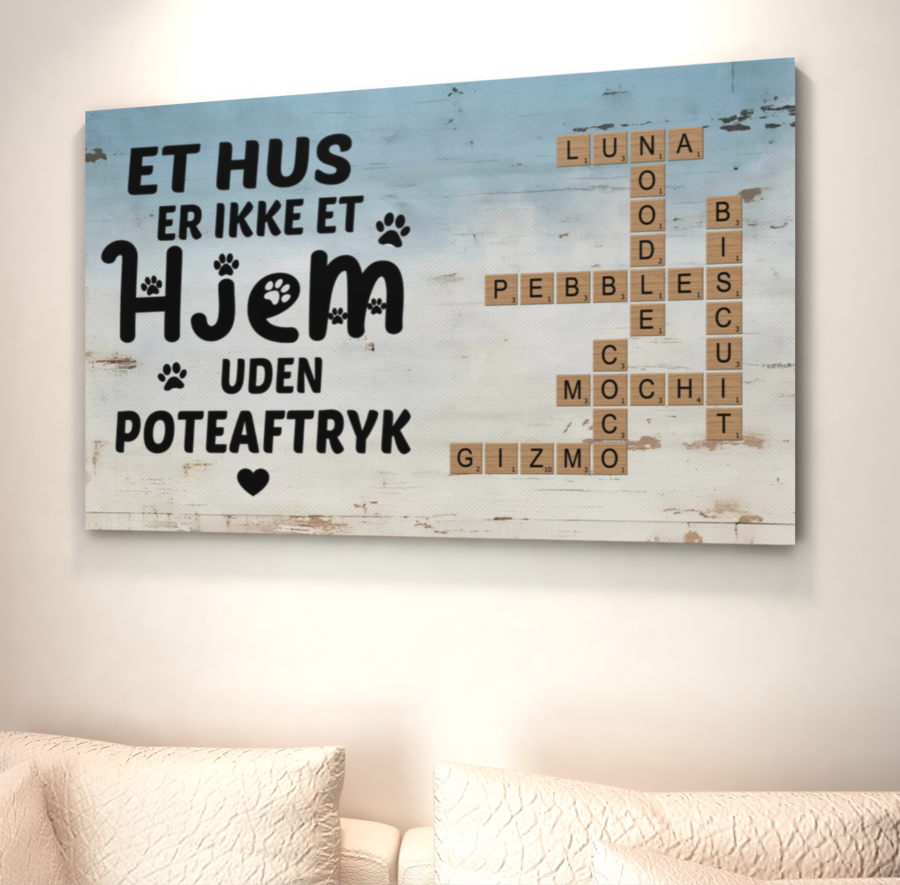 Home With Paw Prints - Customized Canvas - Afbeelding 3