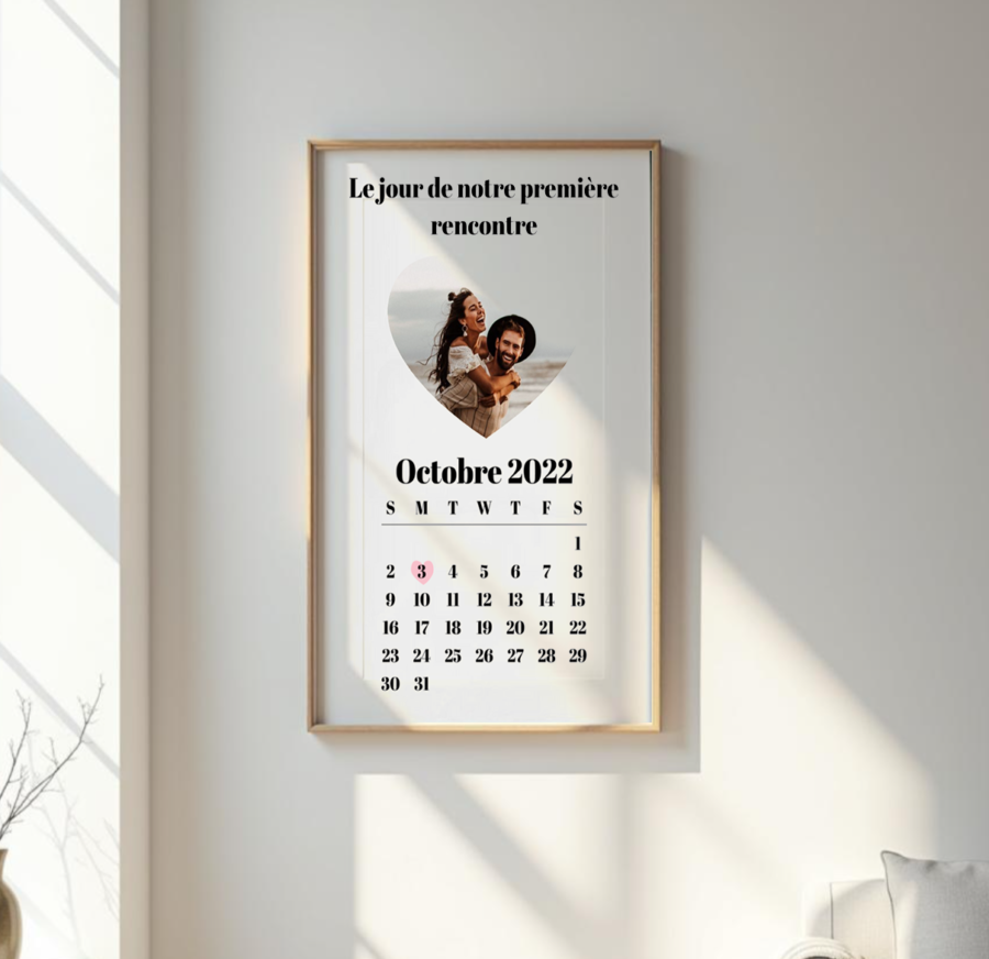 Calendrier de l'amour - Poster encadré - Immagine 3